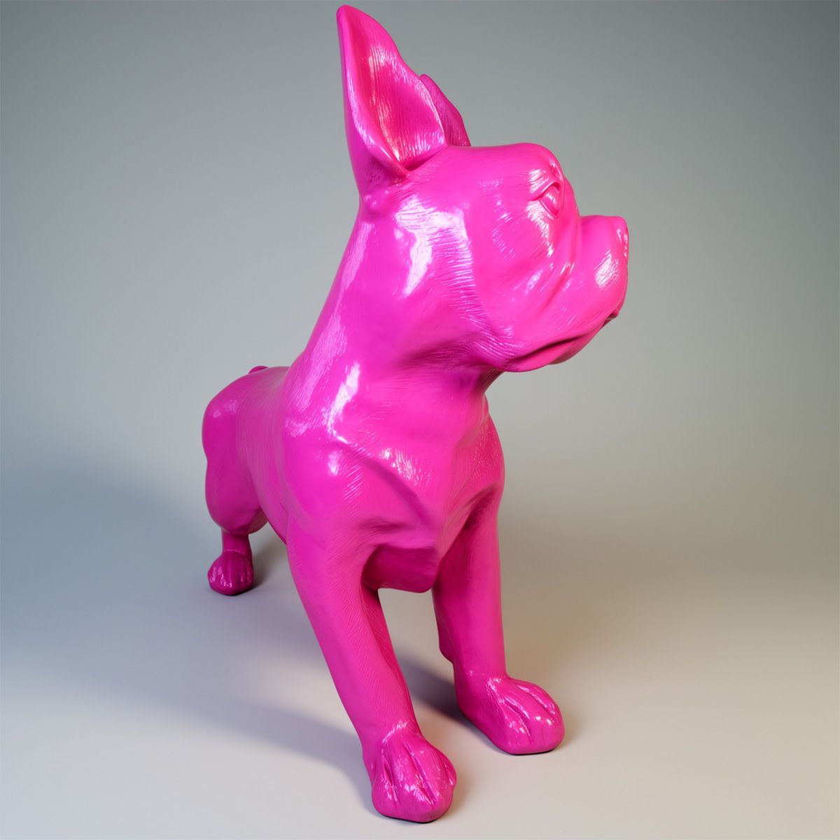 Grande Figure Décorative Bouledogue Français Couleur Unie – Image 5