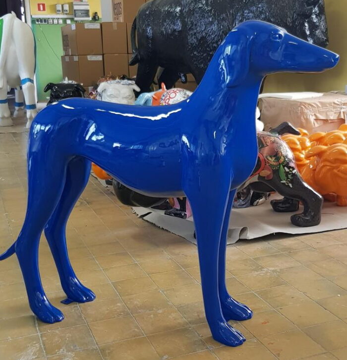Fiberglass Greyhound decoration figure blue