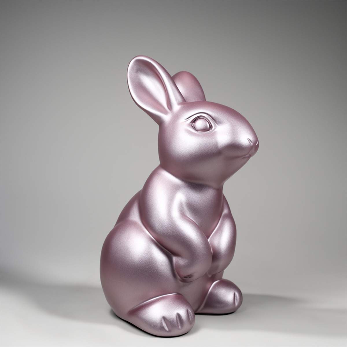 Figure décorative lapin de Pâques, rose poudré