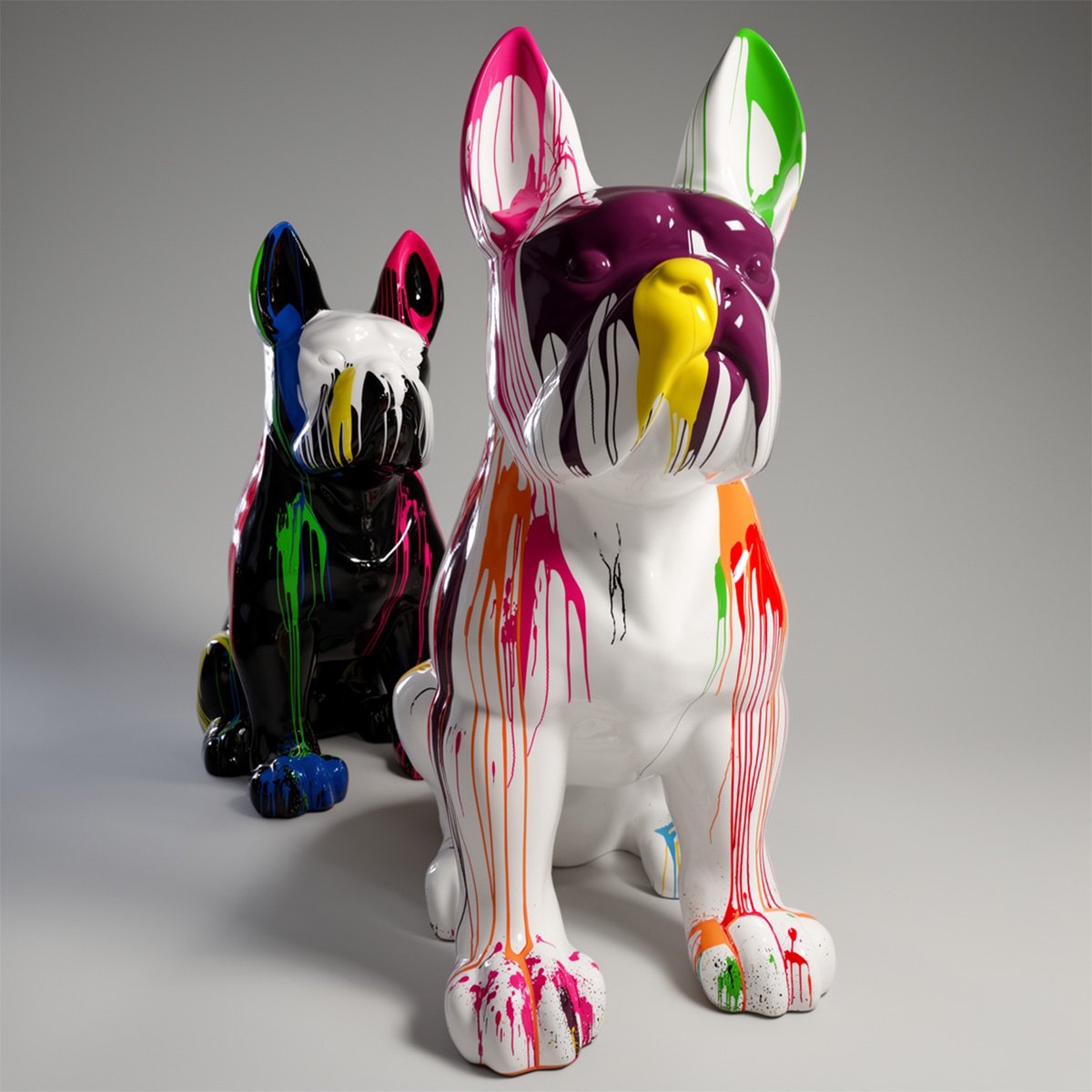 Géante Figure Décorative Bulldog Multicolore – Image 3