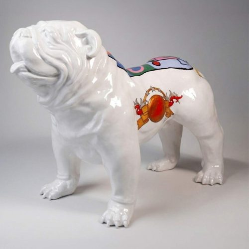 Figura dekoracyjna pies bulldog usa średni -  pop-art