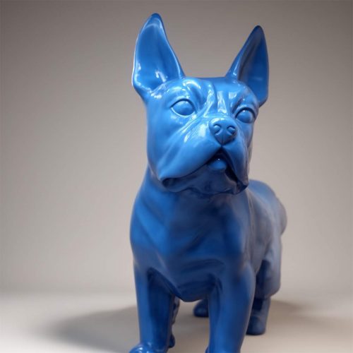 chien Grande figurine de Bouledogue Français, version unie
