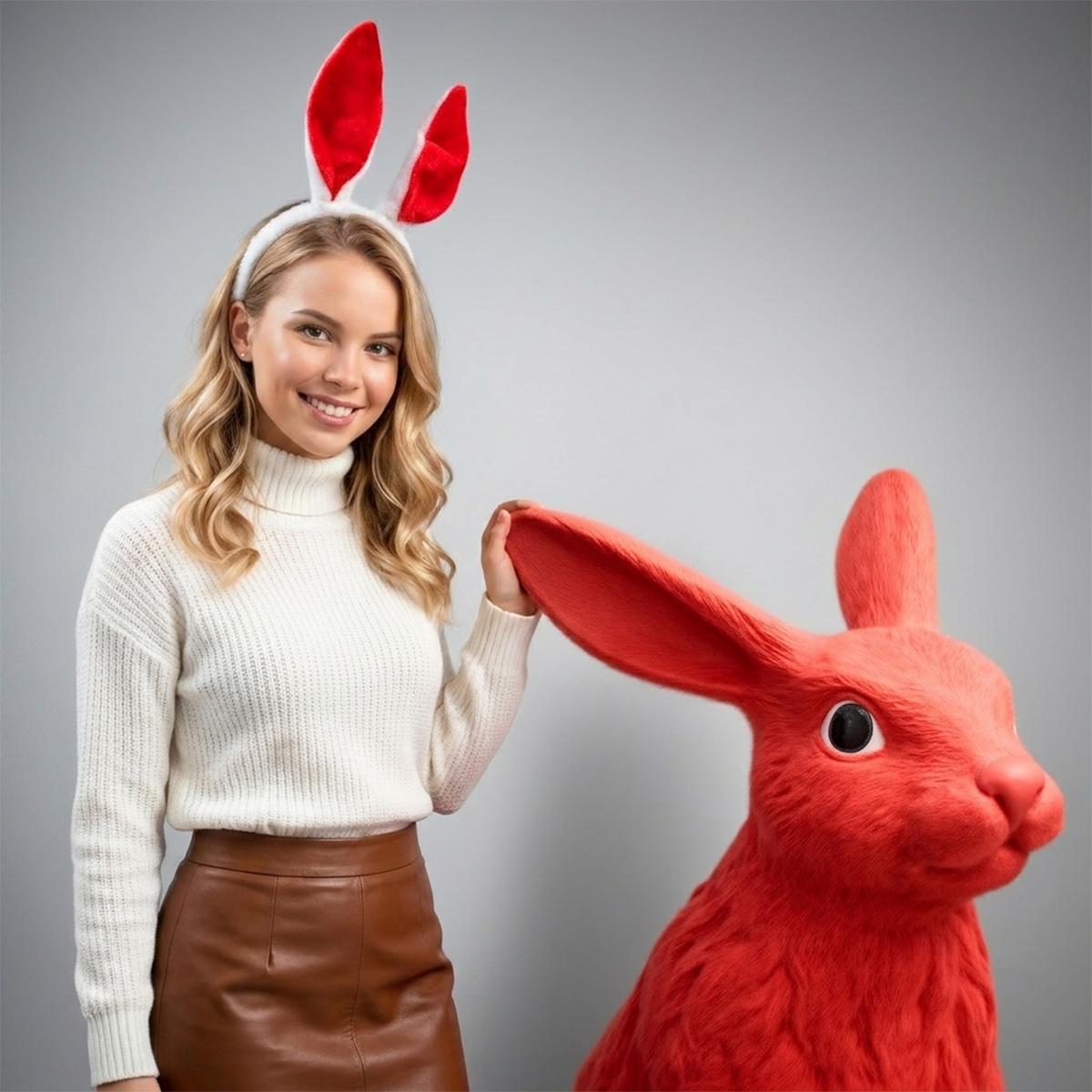 Grande Figure Décorative Lapin Assis – Image 2