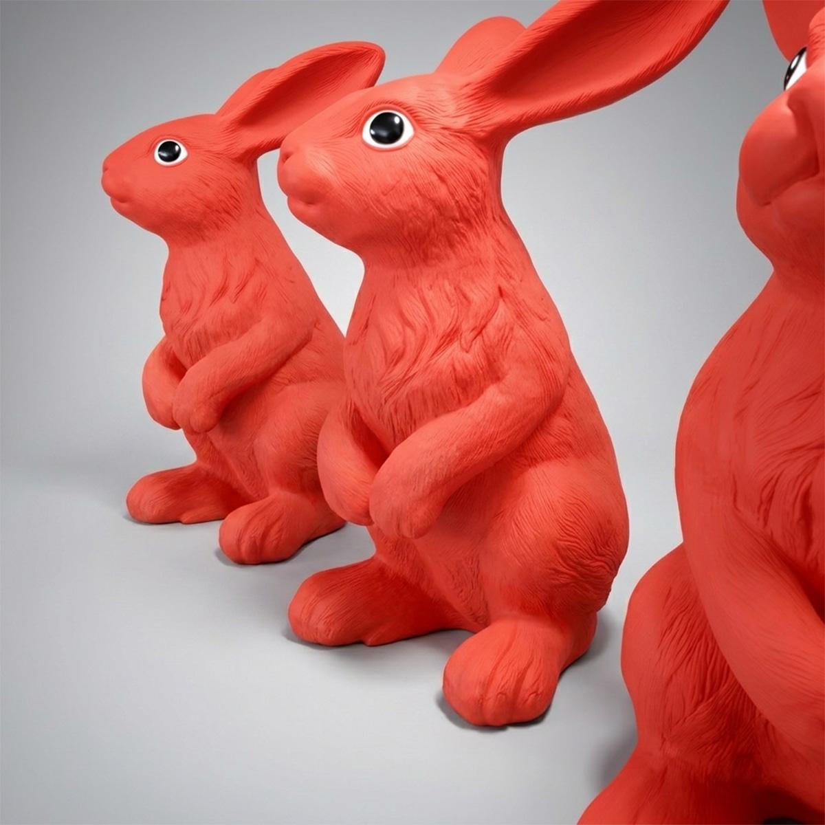 Grande Figure Décorative Lapin Assis – Image 5