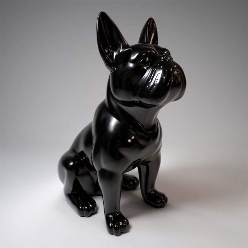 Chien Bulldog assis SL, monochrome.