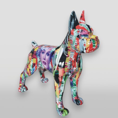 Figura dekoracyjna pies Bokser średni stojący