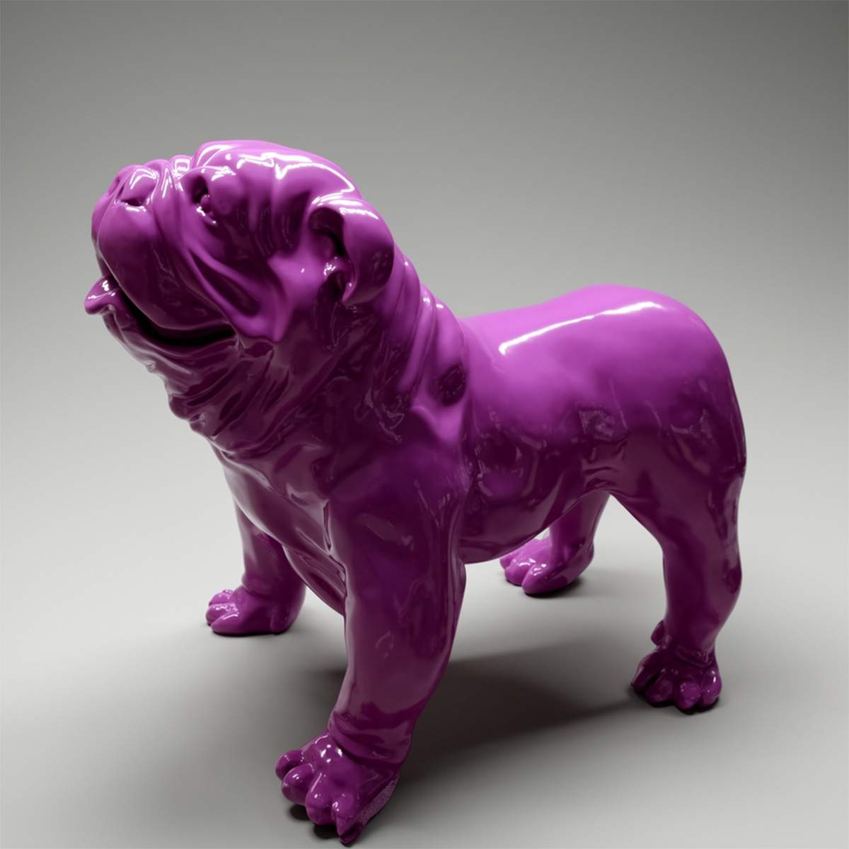 Moyenne Figure Décorative Bulldog USA Couleur Unie
