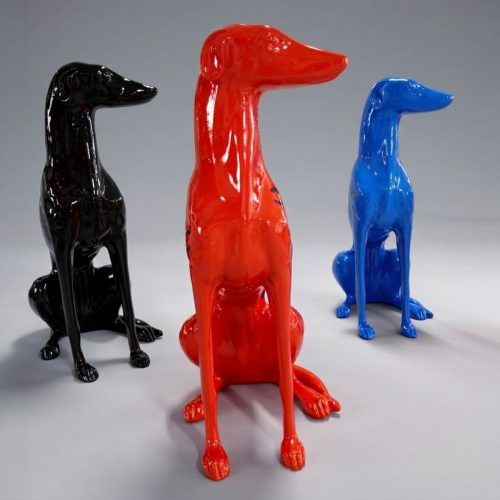 Figurine chien Greyhound petit assis