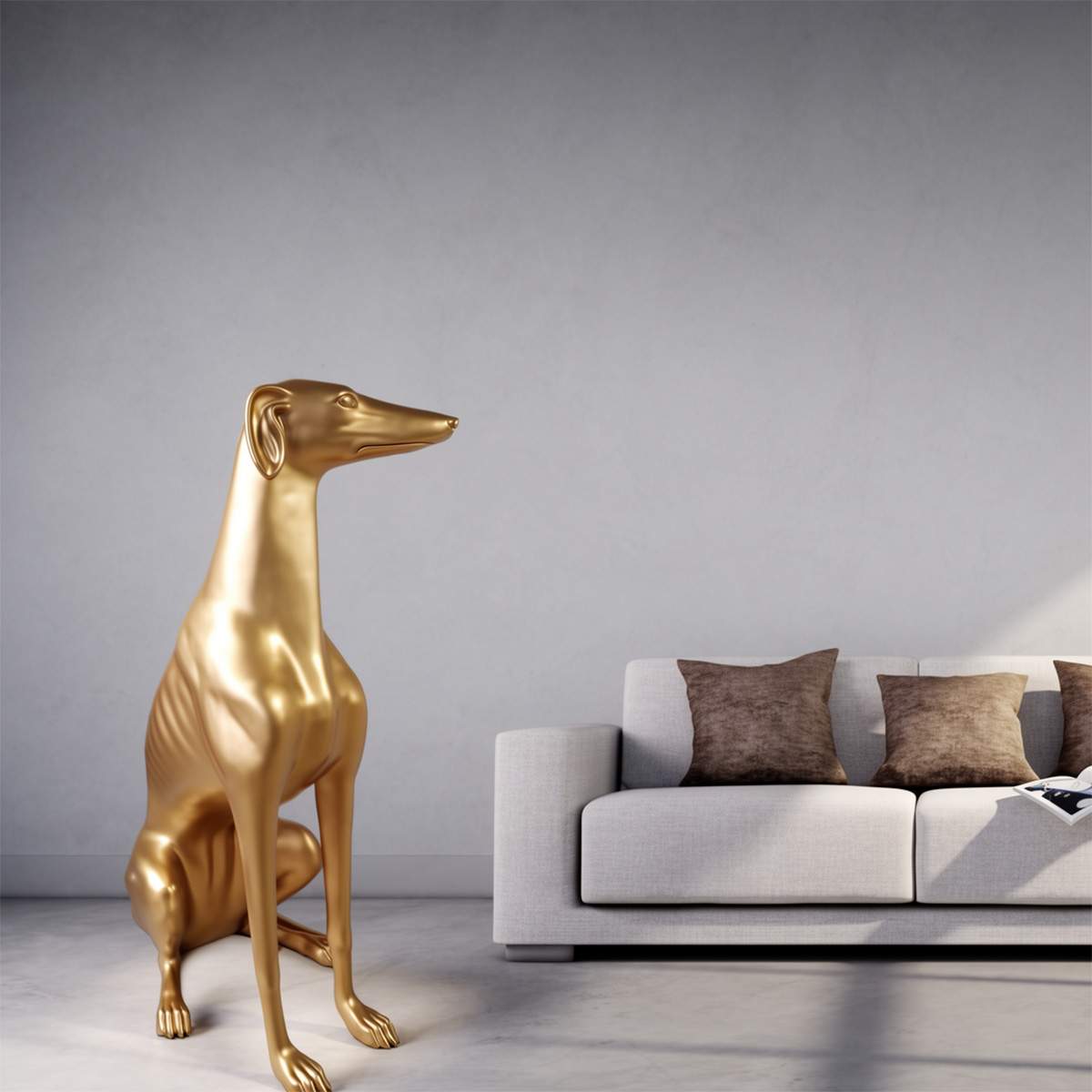 Grande Figure Décorative Greyhound Doré – Image 3