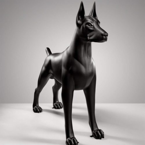 Chien - Grande figurine décorative de Doberman en 3D