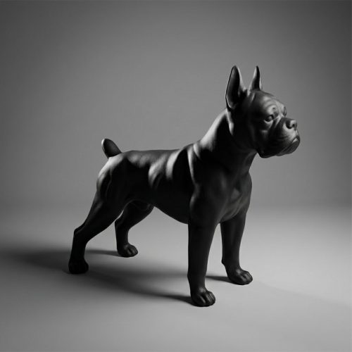 Figurine décorative de chien Boxer de taille moyenne - version monochrome