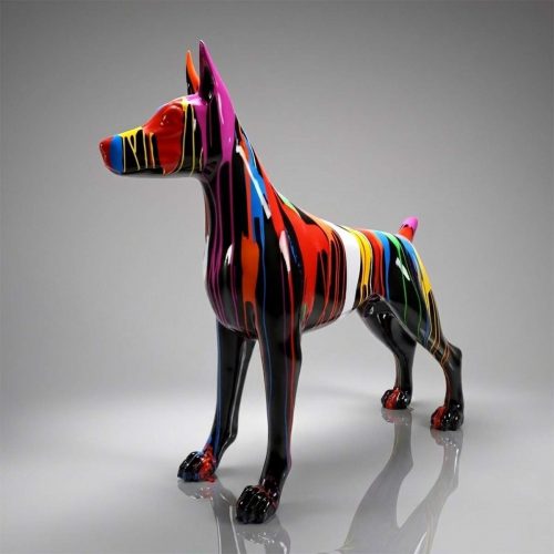 pies Duża dekoracyjna figura kolorowy doberman