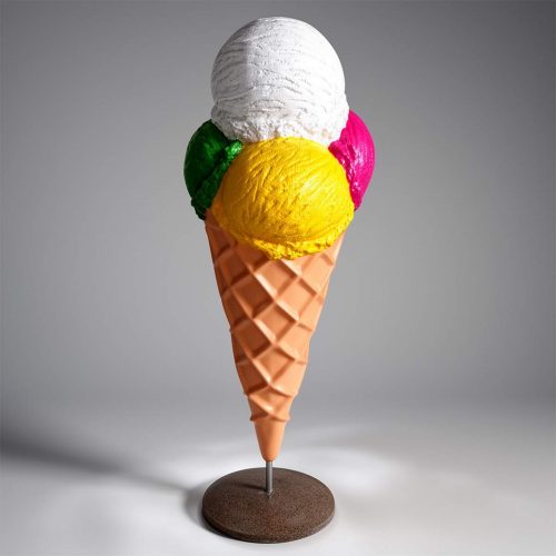 Grande figurine publicitaire de glace en cornet