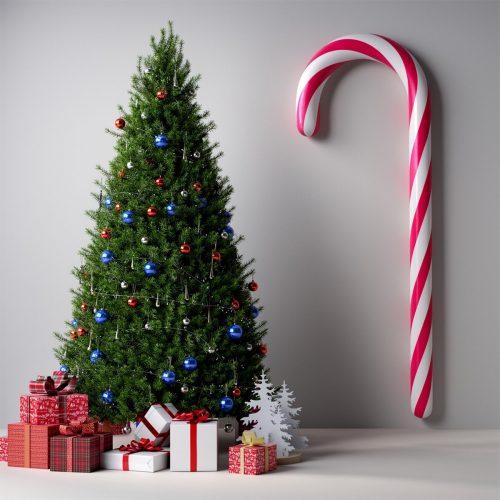 Demi Canne à Sucre de Noël à Suspendre