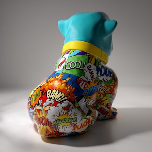 Chien Bulldog Angelo 60cm - Pop art