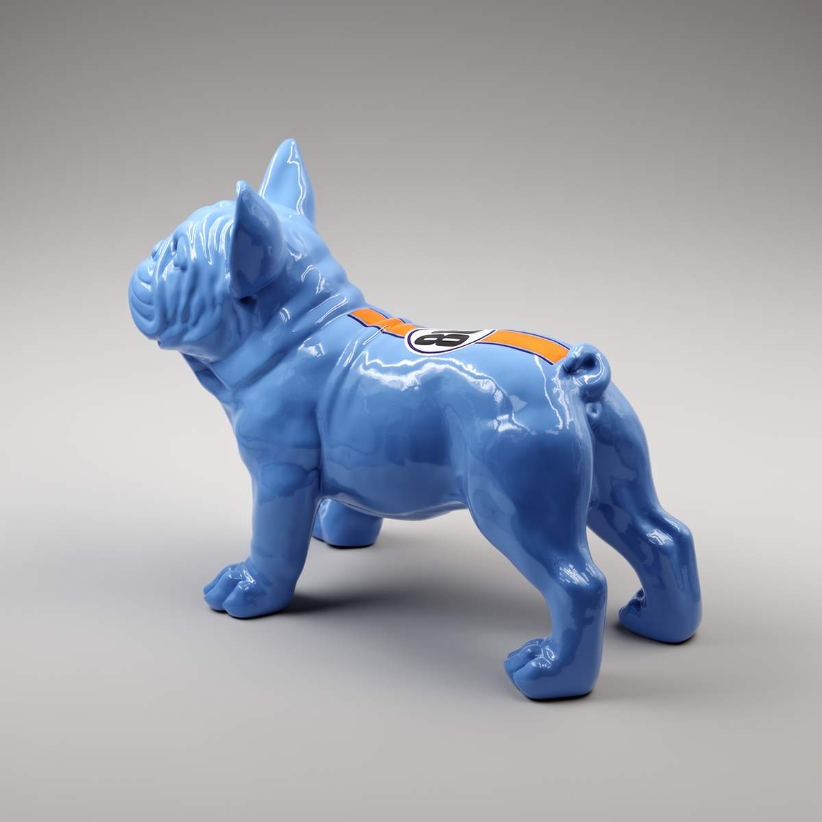 Figure Décorative Bulldog Juki M Debout Couleur Unie Avec Autocollant – Image 2