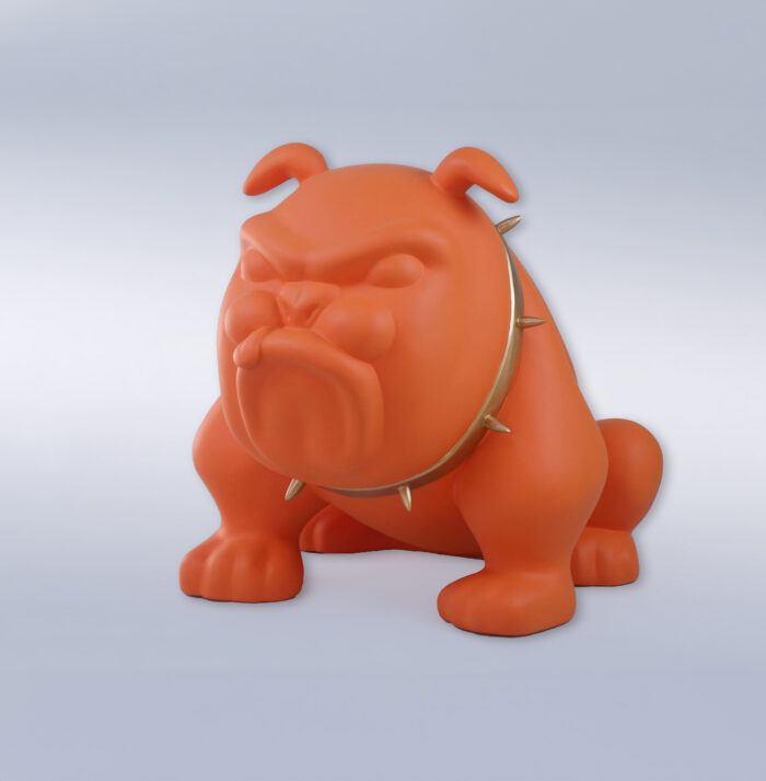 pies Bulldog Avella 22cm - pomarańczowy mat