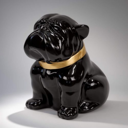 Chien Bulldog Angelo 60cm - Peint brillant