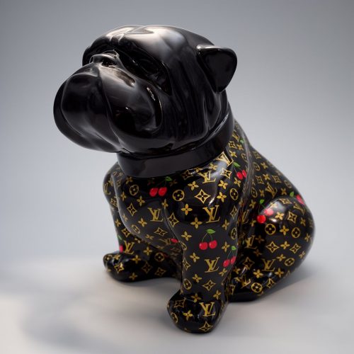 Chien Bulldog Angelo 60 cm - Monogram Cerises