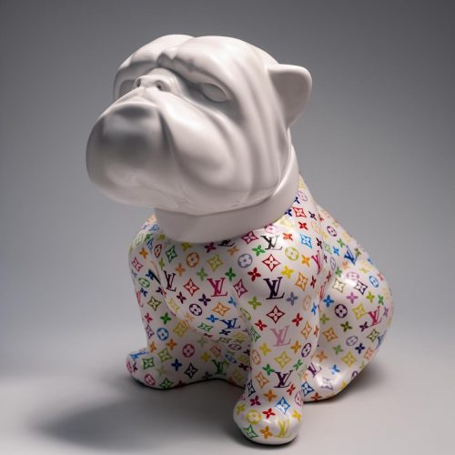 Chien Bulldog Angelo 60 cm - Monogram Coloré