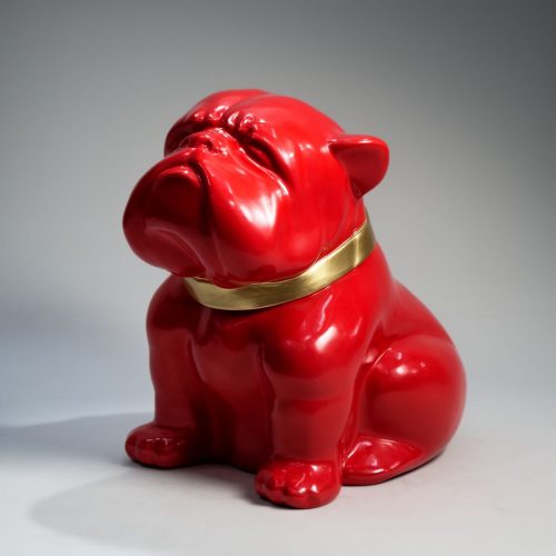 Chien Bulldog Angelo 40cm - Peint brillant