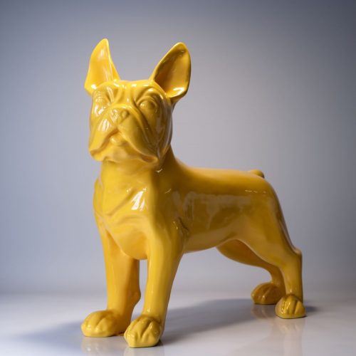 Grande figurine de bouledogue français - Jaune