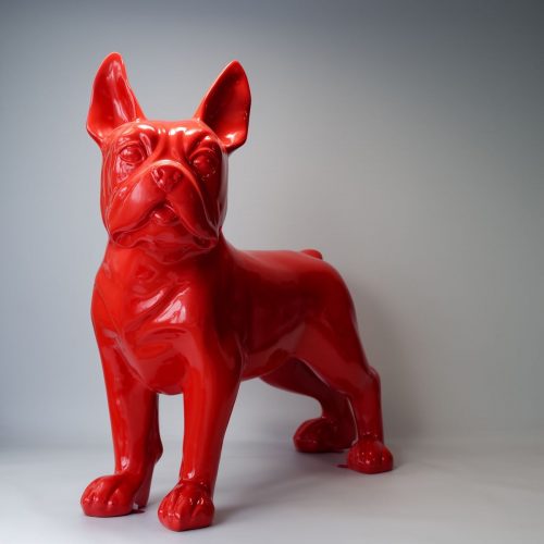 Grande figurine de bouledogue français - Rouge