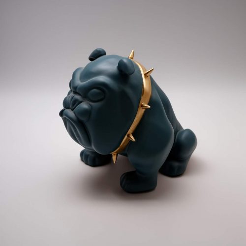 Chien Bulldog Avella 22cm - Vert mat
