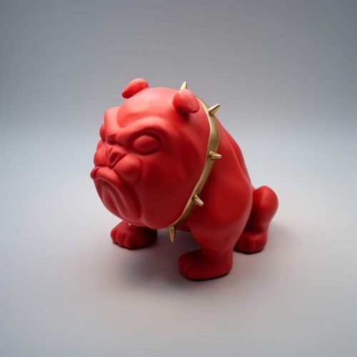 Chien Bulldog Avella 55cm - Rouge mat