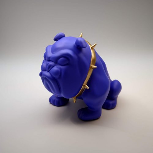 Chien Bulldog Avella 55cm - Bleu mat