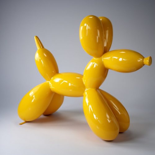 Chien ballon grande figure décorative - jaune