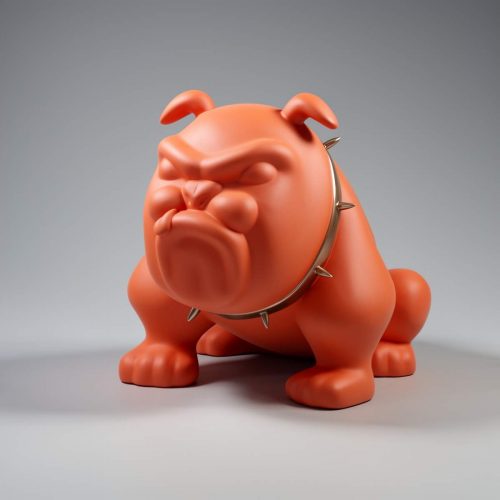 Chien Bulldog Avella 22cm - Orange mat