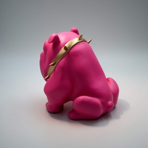 Chien Bulldog Avella 55cm - Rose mat