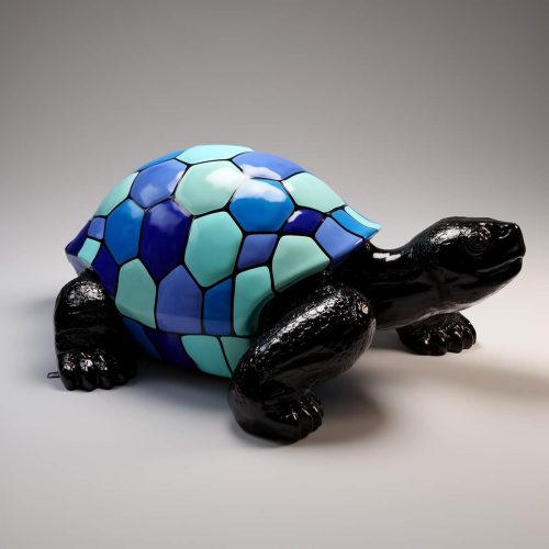 Grande Figurine de Tortue Marchante - Smartie Bleu