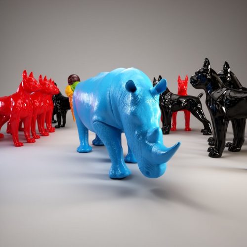 Figure décorative rhinocéros.