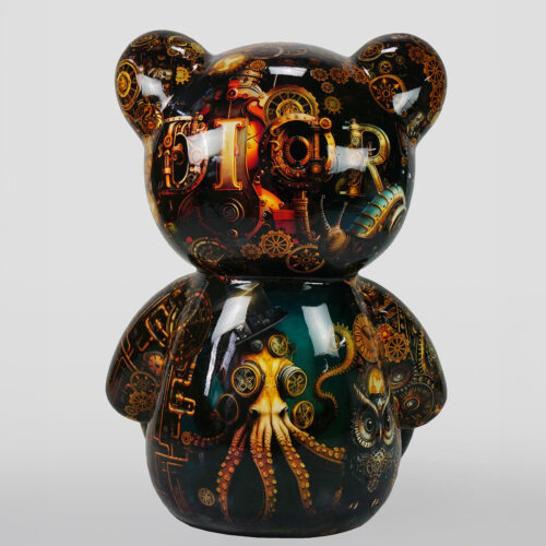 Duży siedzący miś -  motyw Industrial