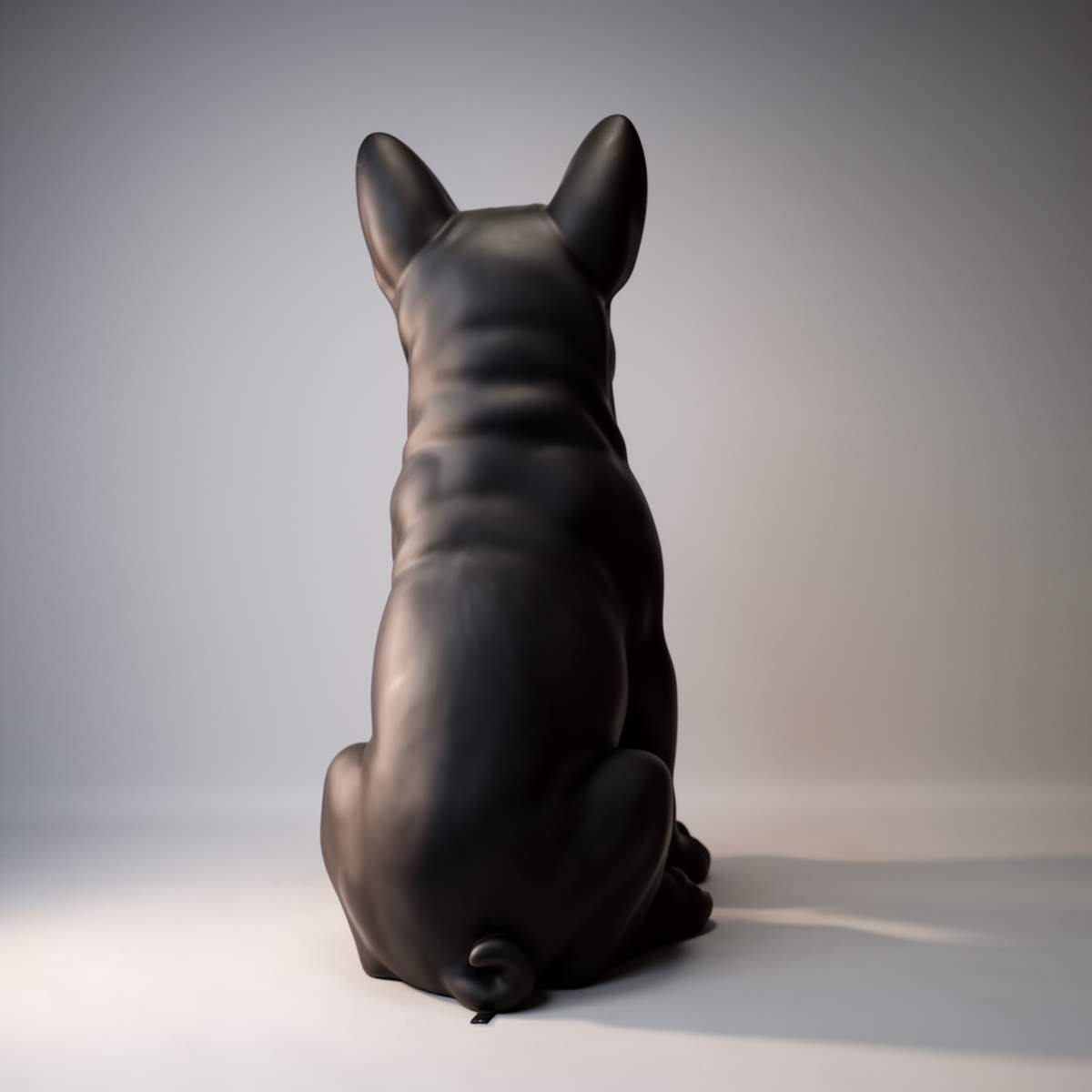 Grande Figure Décorative Bouledogue Français Juki Noir – Image 2