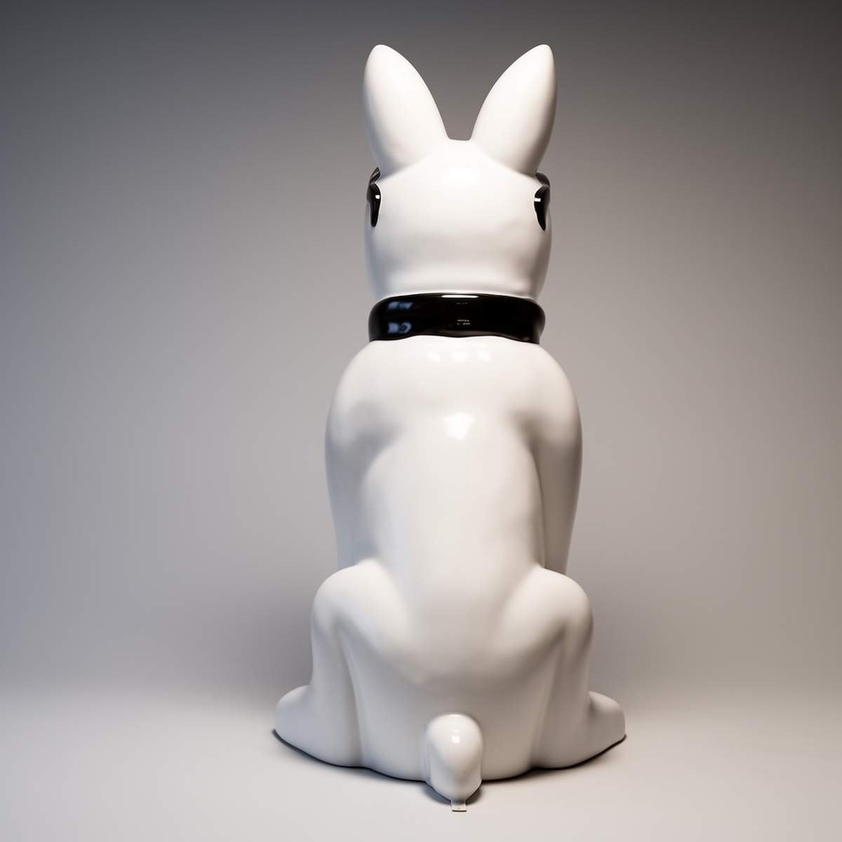 Figurine moyenne de Bulldog avec Cravate et Lunettes - Blanc Noir – Image 4