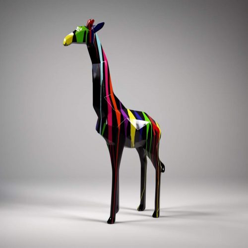 Grande figurine girafe géométrique en stratifié blanc Trash