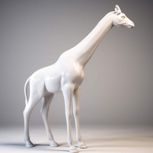 Grande statue girafe taille réelle - blanche