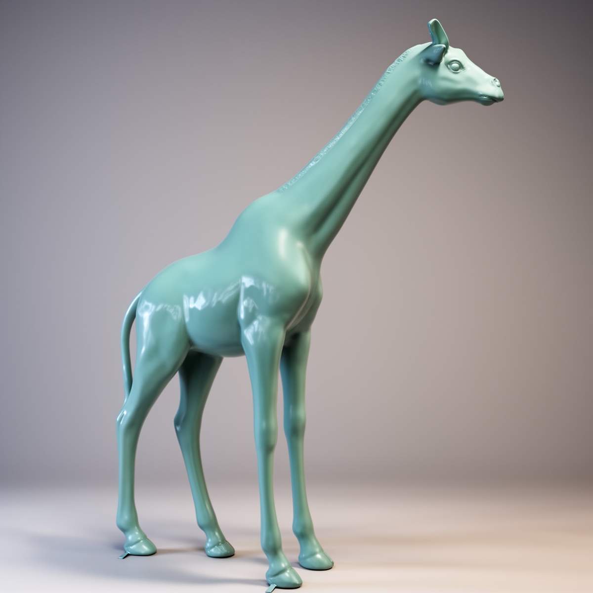 Figure Décorative Girafe Grandeur Nature Vert Clair