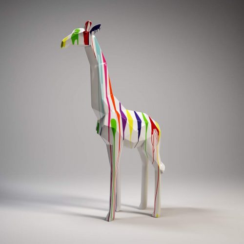 Grande figurine girafe géométrique en stratifié blanc Trash