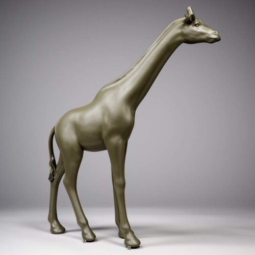 Grande statue girafe taille réelle - blanche
