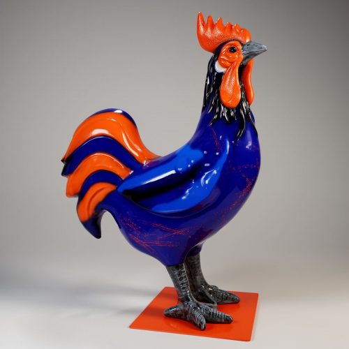 Grande Figurine du Coq Bleu