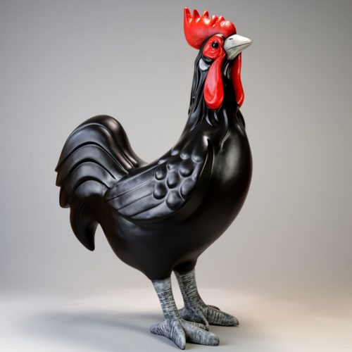 Grande Figurine du Coq Bleu