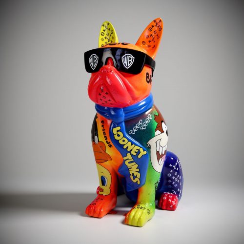 Figurine moyenne de Bulldog avec une cravate et des lunettes - Looney Tunes
