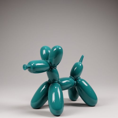 Chien en Ballon Petite Figurine Décorative - Turquoise