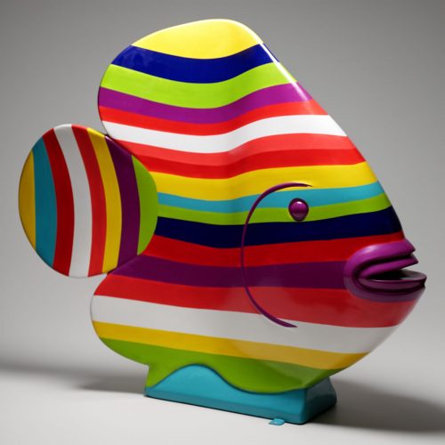 Poisson XL à Rayures Colorées - Motif 1