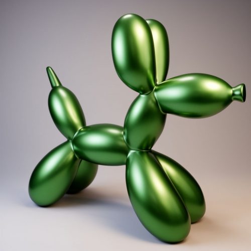 Grande Figure Décorative de Chien Ballon - Métallique Violet