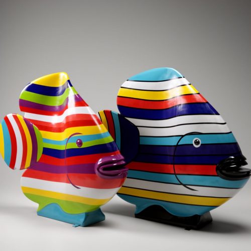 Poisson XL à Rayures Colorées - Motif 2